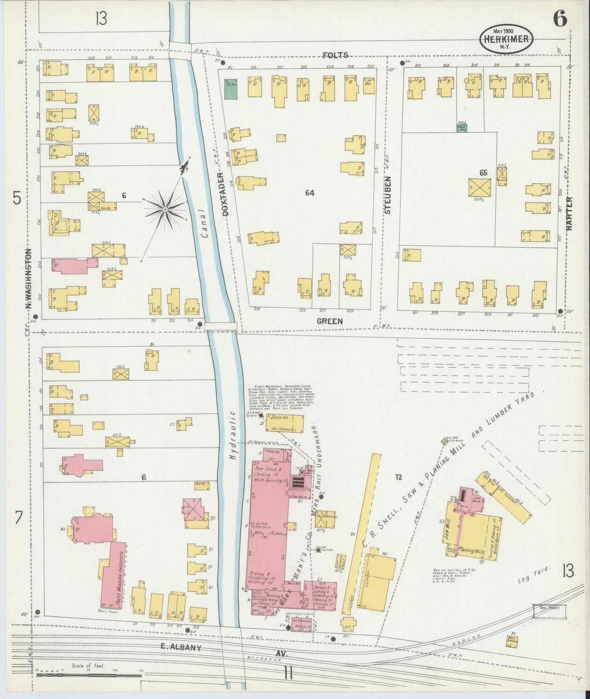 Sanborn Fire Insurance Map from Herkimer, Herkimer County, New York (1900), Sheet #0006 - Complete Map Set gallery image, historic Sanborn map, vintage wall art, New York New York