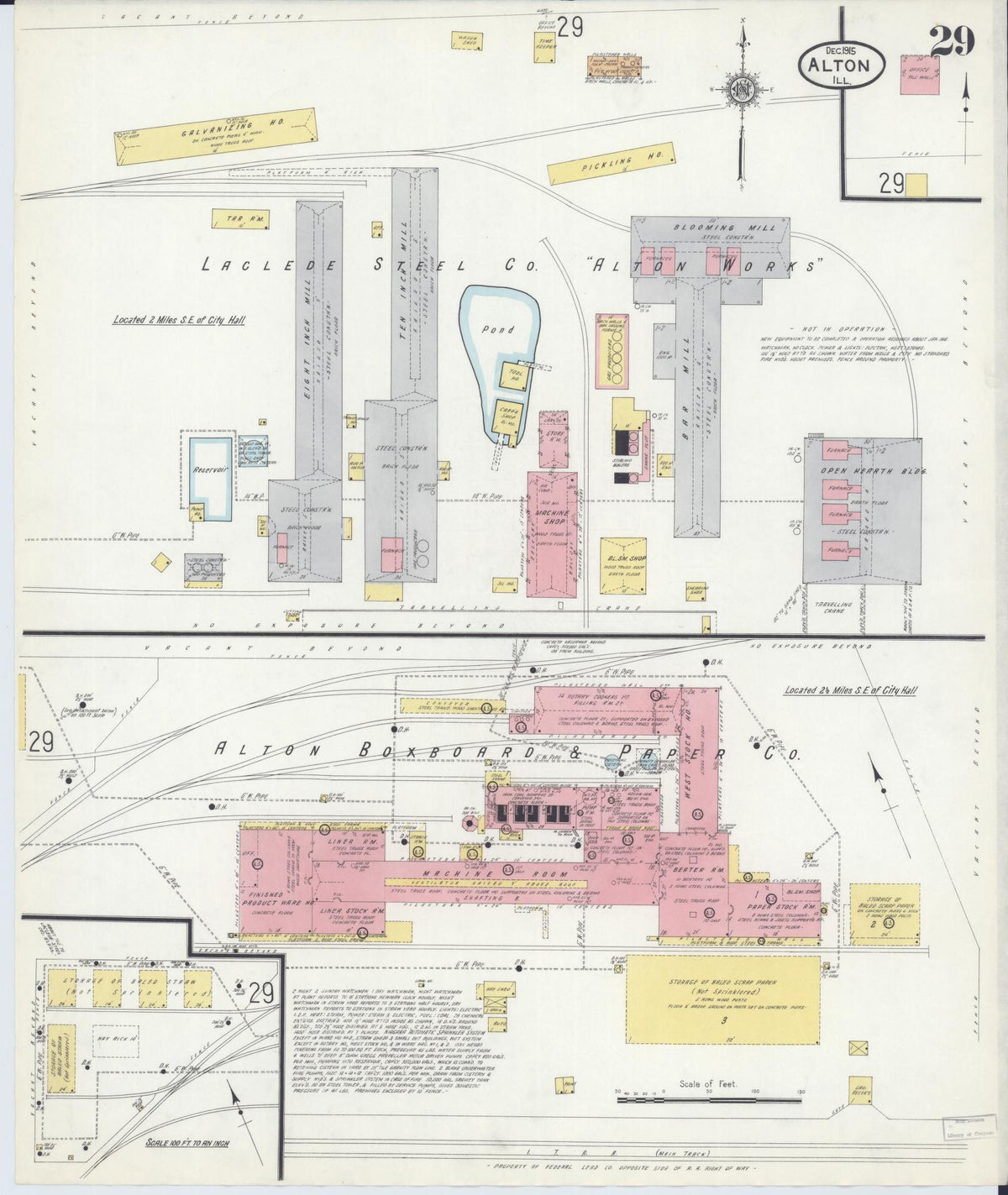 Sanborn Fire Insurance Map from Alton, Madison County, Illinois (1915), Sheet #0029 - Historic Sanborn Fire Insurance Map Print, vintage old map wall art, antique decor, genealogy gift, Illinois Illinois map