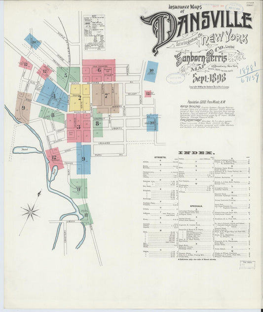 Sanborn Fire Insurance Map from Dansville, Livingston County, New York. (1898) – Historic Sanborn Fire Insurance Map Print