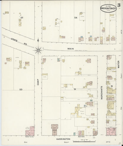 Sanborn Fire Insurance Map from American Fork, Utah County, Utah (1890), Sheet #0003 - Complete Map Set gallery image, historic Sanborn map, vintage wall art, American Fork Utah
