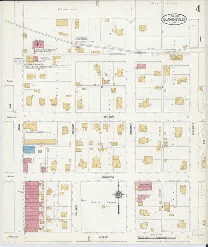 Sanborn Fire Insurance Map from Blandinsville, Mcdonough County, Illinois (1912), Sheet #0004 - Complete Map Set gallery image, historic Sanborn map, vintage wall art, Illinois Illinois