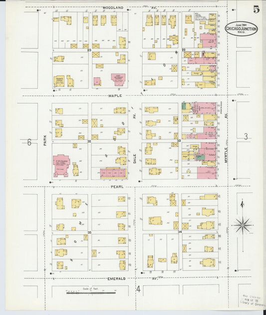 Sanborn Fire Insurance Map from Chicago Junction, Huron County, Ohio (1904), Sheet #0005 - Historic Sanborn Fire Insurance Map Print, vintage old map wall art, antique decor, genealogy gift, Ohio Ohio map