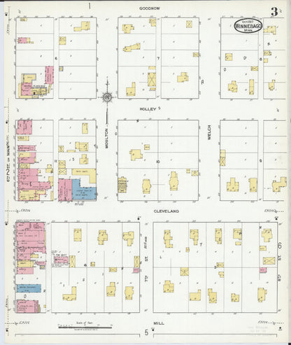Sanborn Fire Insurance Map from Winnebago, Faribault County, Minnesota (1917), Sheet #0003 - Historic Sanborn Fire Insurance Map Print, vintage old map wall art, antique decor, genealogy gift, Minnesota Minnesota map