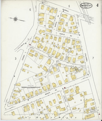 Sanborn Fire Insurance Map from Swampscott, Essex County, Massachusetts (1920), Sheet #0004 - Complete Map Set gallery image, historic Sanborn map, vintage wall art, Massachusetts Massachusetts