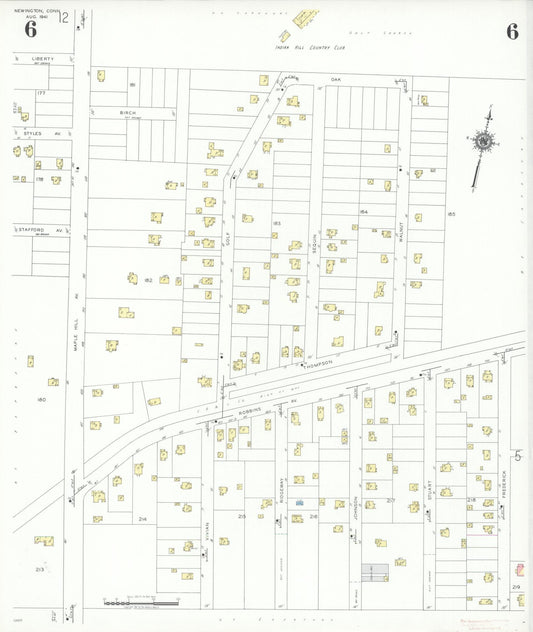 Sanborn Fire Insurance Map from Newington, Hartford County, Connecticut (1941), Sheet #0006 - Historic Sanborn Fire Insurance Map Print, vintage old map wall art, antique decor, genealogy gift, Connecticut Connecticut map