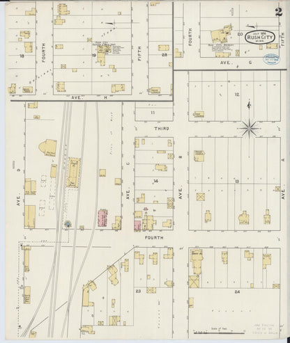 Sanborn Fire Insurance Map from Rush City, Chisago County, Minnesota (1894), Sheet #0002 - Complete Map Set gallery image, historic Sanborn map, vintage wall art, Minnesota Minnesota