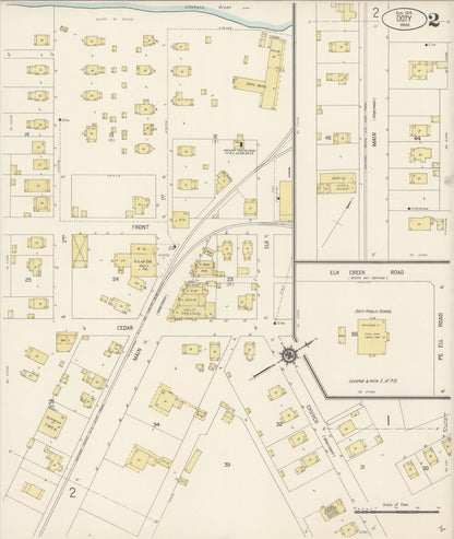 Sanborn Fire Insurance Map from Doty, Lewis County, Washington (1914), Sheet #0002 - Complete Map Set gallery image, historic Sanborn map, vintage wall art, Washington Washington