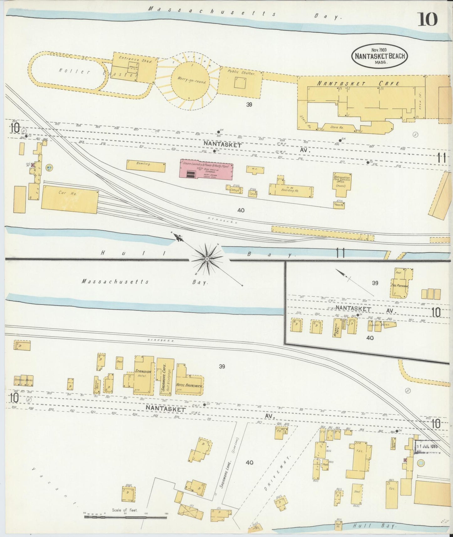 Sanborn Fire Insurance Map from Nantasket Beach, Plymouth County, Massachusetts (1903), Sheet #0010 - Complete Map Set gallery image, historic Sanborn map, vintage wall art, Massachusetts Massachusetts