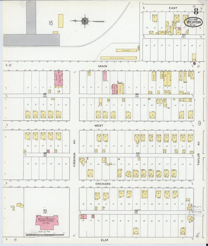 Sanborn Fire Insurance Map from Weirton, Hancock County, West Virginia (1919), Sheet #0008 - Complete Map Set gallery image, historic Sanborn map, vintage wall art, West Virginia West Virginia