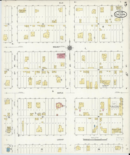 Sanborn Fire Insurance Map from Chetopa, Labette County, Kansas (1911), Sheet #0005 - Complete Map Set gallery image, historic Sanborn map, vintage wall art, Kansas Kansas