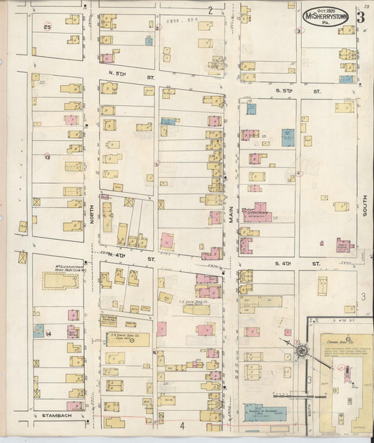 Sanborn Fire Insurance Map from McSherrystown, Adams County, Pennsylvania (1940), Sheet #0003 - Historic Sanborn Fire Insurance Map Print, vintage old map wall art, antique decor, genealogy gift, Pennsylvania Pennsylvania map