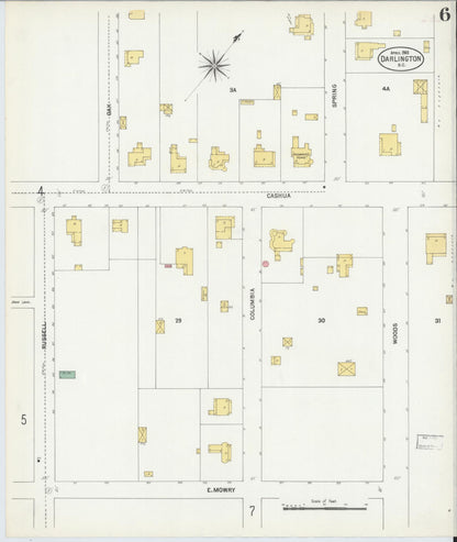 Sanborn Fire Insurance Map from Darlington, Darlington County, South Carolina (1903), Sheet #0006 - Complete Map Set gallery image, historic Sanborn map, vintage wall art, South Carolina South Carolina