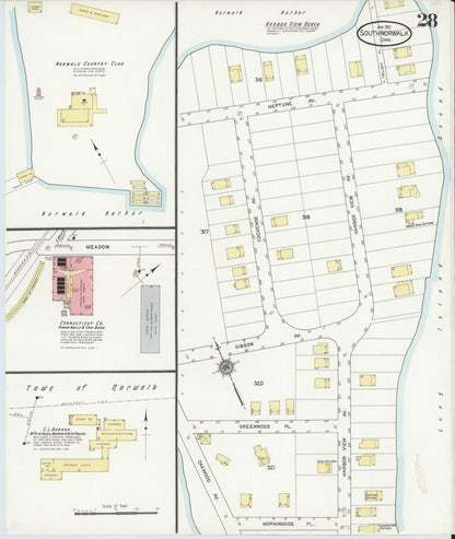Sanborn Fire Insurance Map from South Norwalk, Fairfield County, Connecticut (1912), Sheet #0028 - Complete Map Set gallery image, historic Sanborn map, vintage wall art, Connecticut Connecticut