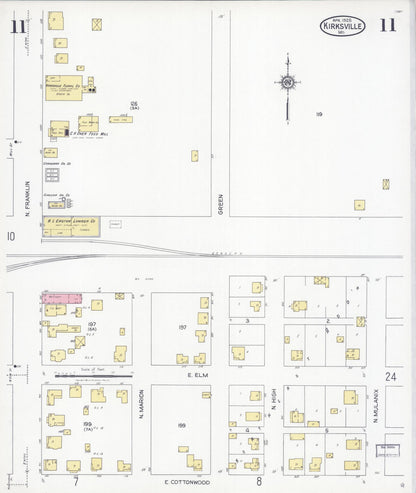 Sanborn Fire Insurance Map from Kirksville, Adair County, Missouri (1925), Sheet #0011 - Complete Map Set gallery image, historic Sanborn map, vintage wall art, Missouri Missouri