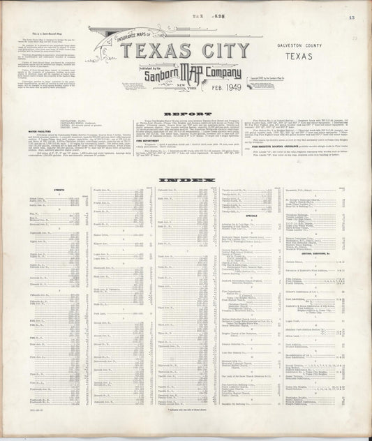 Sanborn Fire Insurance Map from Texas City, Galveston County, Texas (1950), Sheet #0001 - Historic Sanborn Fire Insurance Map Print, vintage old map wall art, antique decor, genealogy gift, Texas Texas map