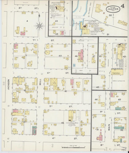 Sanborn Fire Insurance Map from Jasper, Dubois County, Indiana (1892), Sheet #0004 - Complete Map Set gallery image, historic Sanborn map, vintage wall art, Indiana Indiana