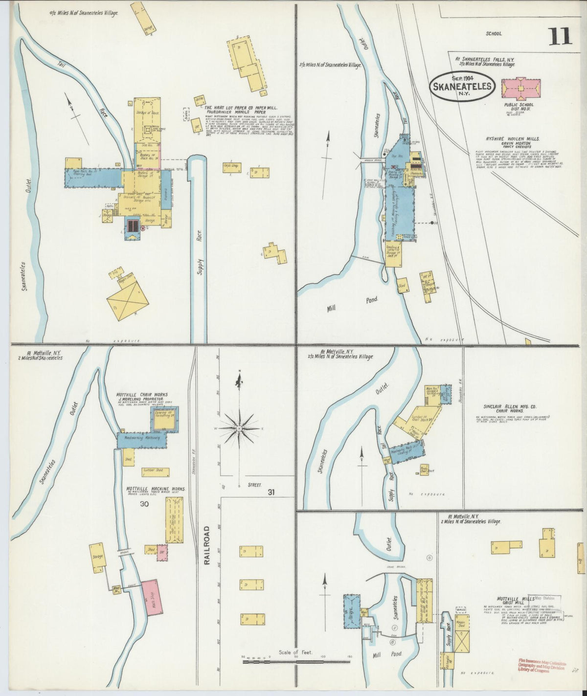 Sanborn Fire Insurance Map from Skaneateles, Onondaga County, New York (1904), Sheet #0011 - Complete Map Set gallery image, historic Sanborn map, vintage wall art, New York New York
