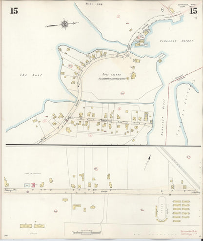 Sanborn Fire Insurance Map from Cohasset, Norfolk County, Massachusetts (1940), Sheet #0015 - Historic Sanborn Fire Insurance Map Print, vintage old map wall art, antique decor, genealogy gift, Massachusetts Massachusetts map