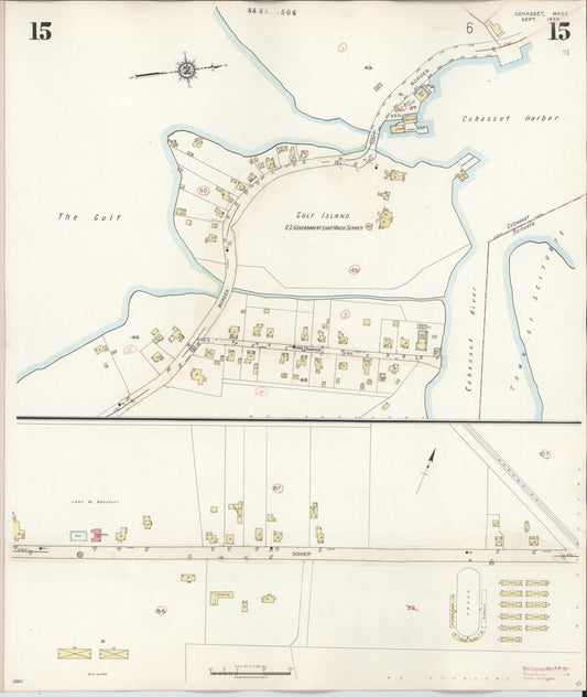 Sanborn Fire Insurance Map from Cohasset, Norfolk County, Massachusetts (1940), Sheet #0015 - Historic Sanborn Fire Insurance Map Print, vintage old map wall art, antique decor, genealogy gift, Massachusetts Massachusetts map