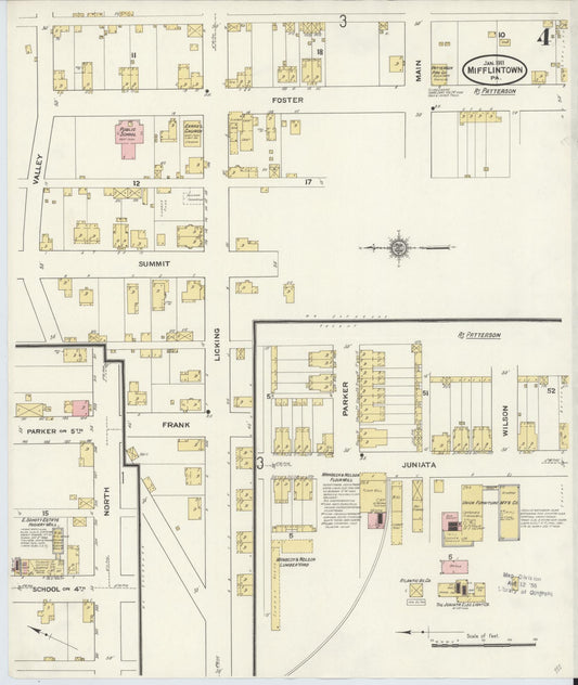 Sanborn Fire Insurance Map from Mifflintown, Juniata County, Pennsylvania (1911), Sheet #0004 - Historic Sanborn Fire Insurance Map Print, vintage old map wall art, antique decor, genealogy gift, Pennsylvania Pennsylvania map