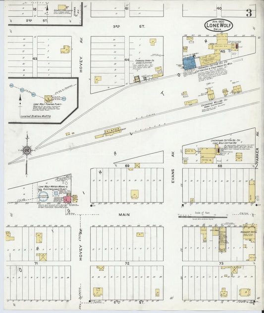 Sanborn Fire Insurance Map from Lone Wolf, Kiowa County, Oklahoma (1920), Sheet #0003 - Historic Sanborn Fire Insurance Map Print, vintage old map wall art, antique decor, genealogy gift, Oklahoma Oklahoma map