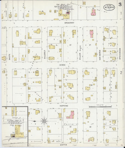 Sanborn Fire Insurance Map from Newman, Douglas County, Illinois (1898), Sheet #0003 - Complete Map Set gallery image, historic Sanborn map, vintage wall art, Illinois Illinois
