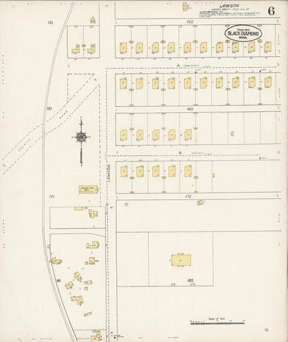 Sanborn Fire Insurance Map from Black Diamond, King County, Washington (1912), Sheet #0006 - Complete Map Set gallery image, historic Sanborn map, vintage wall art, Washington Washington