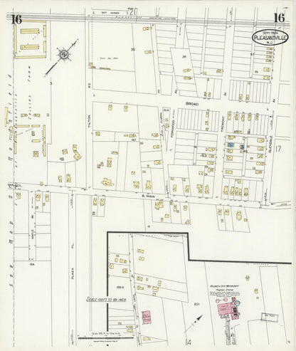 Sanborn Fire Insurance Map from Pleasantville, Atlantic County, New Jersey (1924), Sheet #0016 - Complete Map Set gallery image, historic Sanborn map, vintage wall art, New Jersey New Jersey