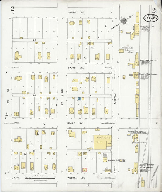 Sanborn Fire Insurance Map from Harvey, Wells County, North Dakota (1926), Sheet #0002 - Historic Sanborn Fire Insurance Map Print, vintage old map wall art, antique decor, genealogy gift, North Dakota North Dakota map