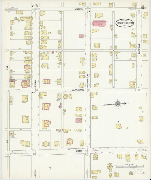 Sanborn Fire Insurance Map from New Bethlehem, Clarion County, Pennsylvania (1910), Sheet #0004 - Historic Sanborn Fire Insurance Map Print, vintage old map wall art, antique decor, genealogy gift, Pennsylvania Pennsylvania map