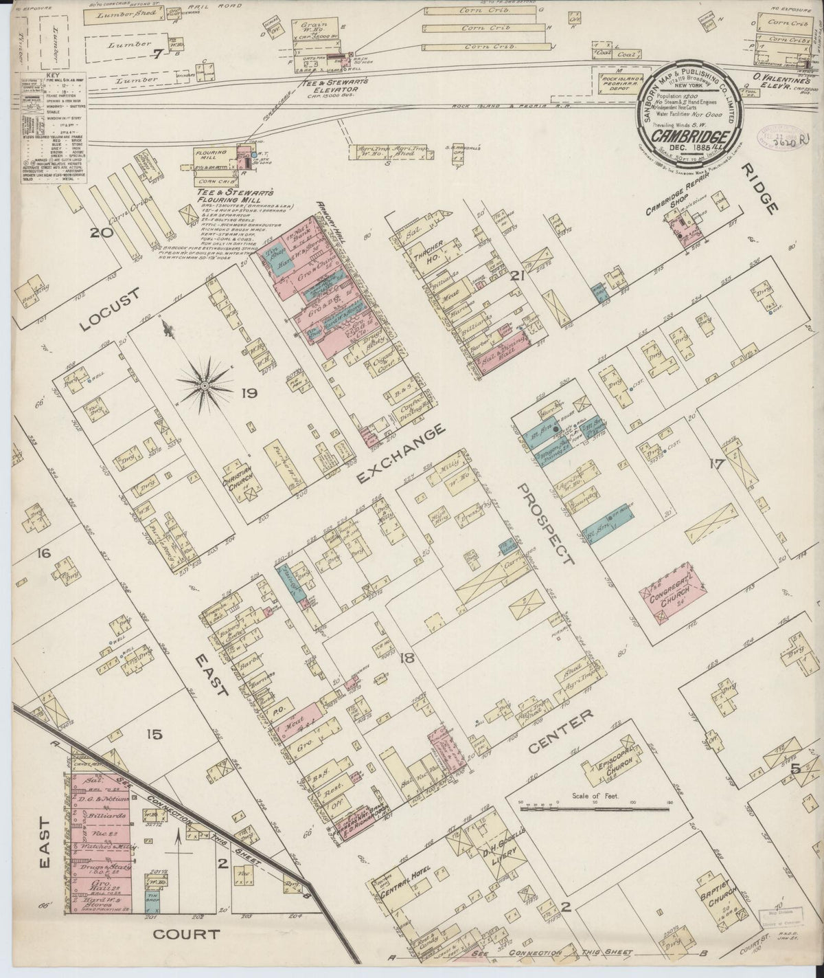 Sanborn Fire Insurance Map from Cambridge, Henry County, Illinois (1885), Sheet #0001 - Historic Sanborn Fire Insurance Map Print, vintage old map wall art, antique decor, genealogy gift, Illinois Illinois map