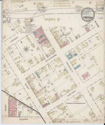 Sanborn Fire Insurance Map from Cambridge, Henry County, Illinois (1885), Sheet #0001 - Historic Sanborn Fire Insurance Map Print, vintage old map wall art, antique decor, genealogy gift, Illinois Illinois map