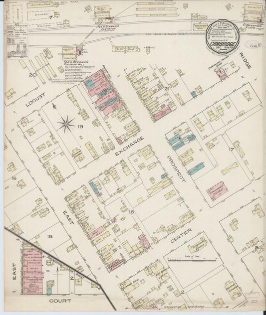 Sanborn Fire Insurance Map from Cambridge, Henry County, Illinois (1885), Sheet #0001 - Historic Sanborn Fire Insurance Map Print, vintage old map wall art, antique decor, genealogy gift, Illinois Illinois map