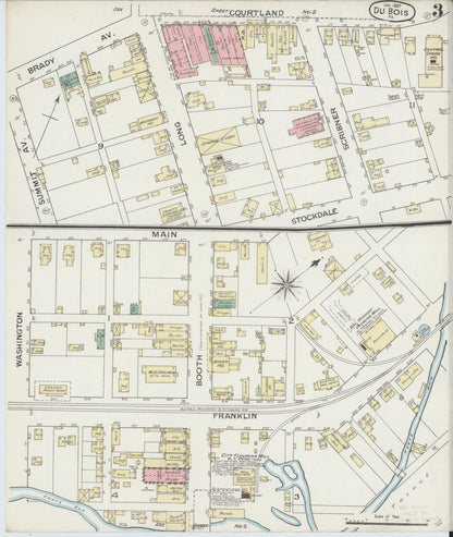 Sanborn Fire Insurance Map from Du Bois, Clearfield County, Pennsylvania (1887), Sheet #0003 - Complete Map Set gallery image, historic Sanborn map, vintage wall art, Pennsylvania Pennsylvania