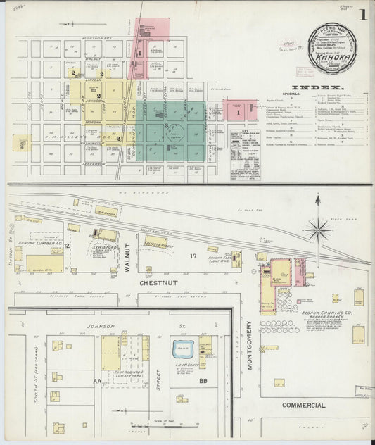 Sanborn Fire Insurance Map from Kahoka, Clark County, Missouri (1893), Sheet #0001 - Complete Map Set gallery image, historic Sanborn map, vintage wall art, Missouri Missouri