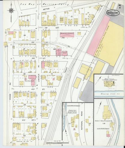 Sanborn Fire Insurance Map from Bridgeport, Belmont County, Ohio (1917), Sheet #0007 - Complete Map Set gallery image, historic Sanborn map, vintage wall art, Ohio Ohio