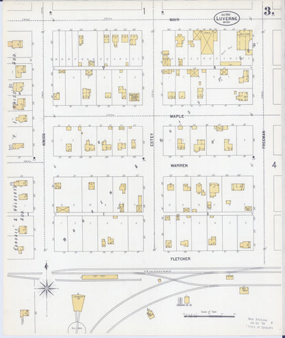 Sanborn Fire Insurance Map from Luverne, Rock County, Minnesota (1900), Sheet #0003 - Historic Sanborn Fire Insurance Map Print, vintage old map wall art, antique decor, genealogy gift, Minnesota Minnesota map