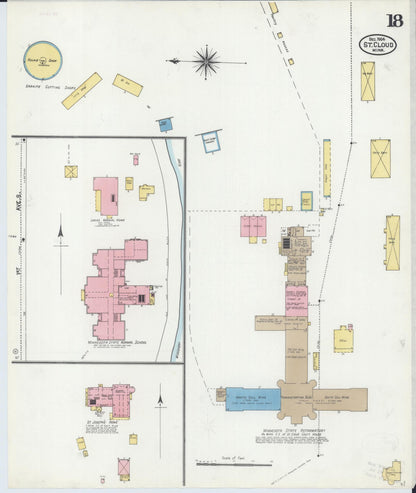 Sanborn Fire Insurance Map from Saint Cloud, Stearns, Benton, and Sherburne Counties, Minnesota (1904), Sheet #0018 - Historic Sanborn Fire Insurance Map Print, vintage old map wall art, antique decor, genealogy gift, Minnesota Minnesota map