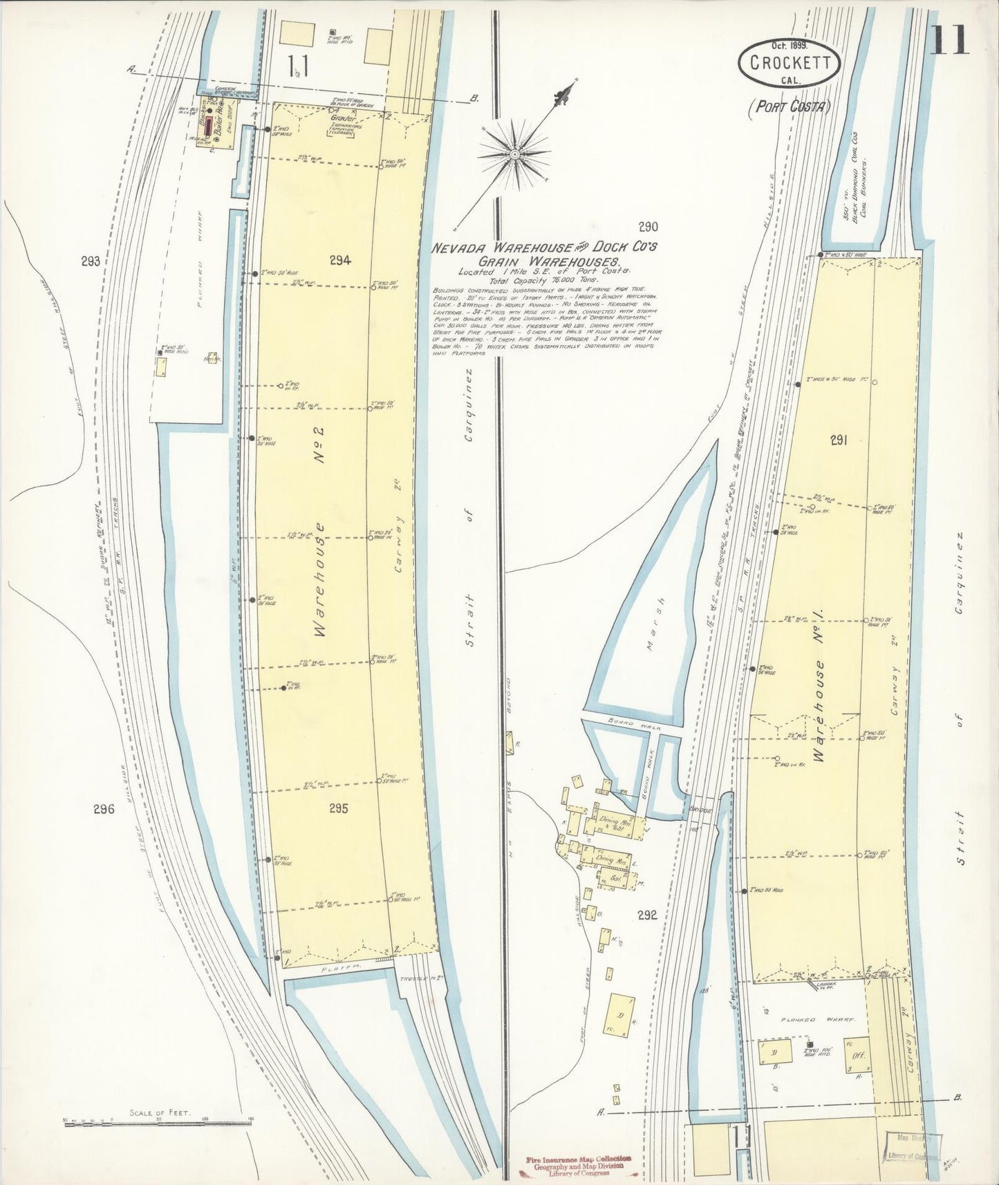 Sanborn Fire Insurance Map from Crockett, Contra Costa County, California (1899), Sheet #0011 - Complete Map Set gallery image, historic Sanborn map, vintage wall art, California California