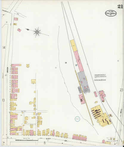 Sanborn Fire Insurance Map from Columbia, Lancaster County, Pennsylvania (1904), Sheet #0021 - Complete Map Set gallery image, historic Sanborn map, vintage wall art, Pennsylvania Pennsylvania