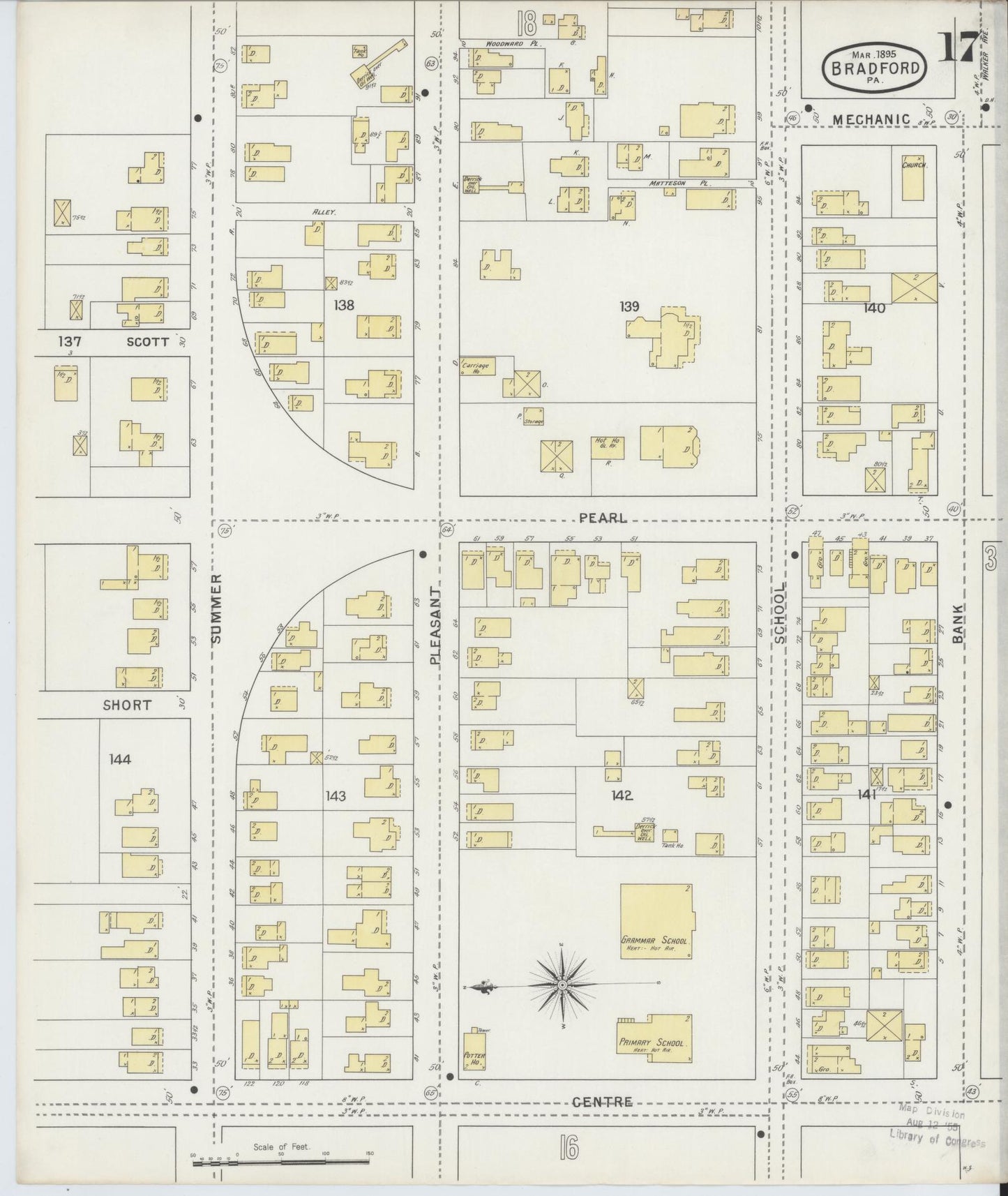 Sanborn Fire Insurance Map from Bradford, McKean County, Pennsylvania (1895), Sheet #0017 - Historic Sanborn Fire Insurance Map Print, vintage old map wall art, antique decor, genealogy gift, Pennsylvania Pennsylvania map
