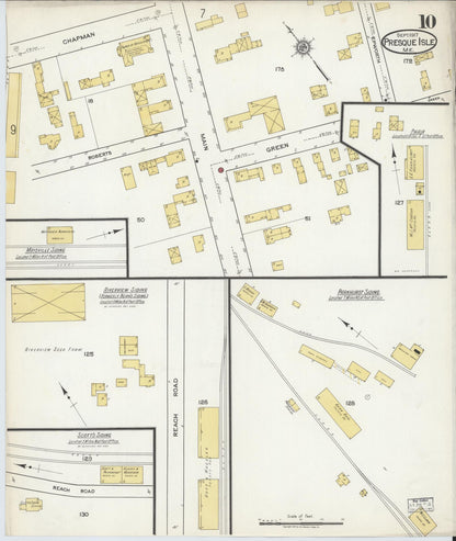 Sanborn Fire Insurance Map from Presque Isle, Aroostook County, Maine (1917), Sheet #0010 - Complete Map Set gallery image, historic Sanborn map, vintage wall art, Maine Maine