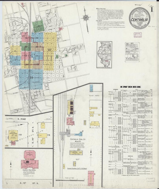 Sanborn Fire Insurance Map from Centralia, Marion, Clinton, Jefferson, and Washington Counties, Illinois. (1916) – Map View