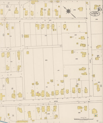 Sanborn Fire Insurance Map from Silverton, Marion County, Oregon (1922), Sheet #0010 - Complete Map Set gallery image, historic Sanborn map, vintage wall art, Oregon Oregon