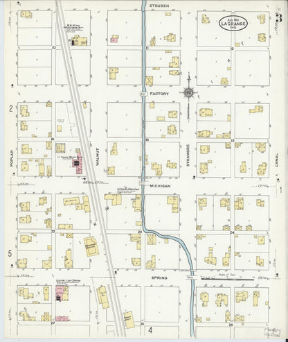 Sanborn Fire Insurance Map from Lagrange, LaGrange County, Indiana (1910), Sheet #0003 - Historic Sanborn Fire Insurance Map Print, vintage old map wall art, antique decor, genealogy gift, Indiana Indiana map