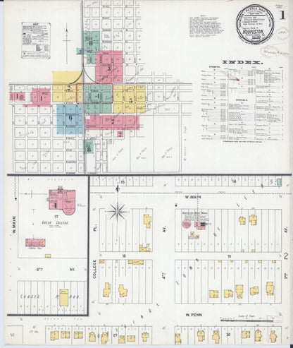 Sanborn Fire Insurance Map from Hoopeston, Vermilion County, Illinois (1899), Sheet #0001 - Historic Sanborn Fire Insurance Map Print, vintage old map wall art, antique decor, genealogy gift, Illinois Illinois map