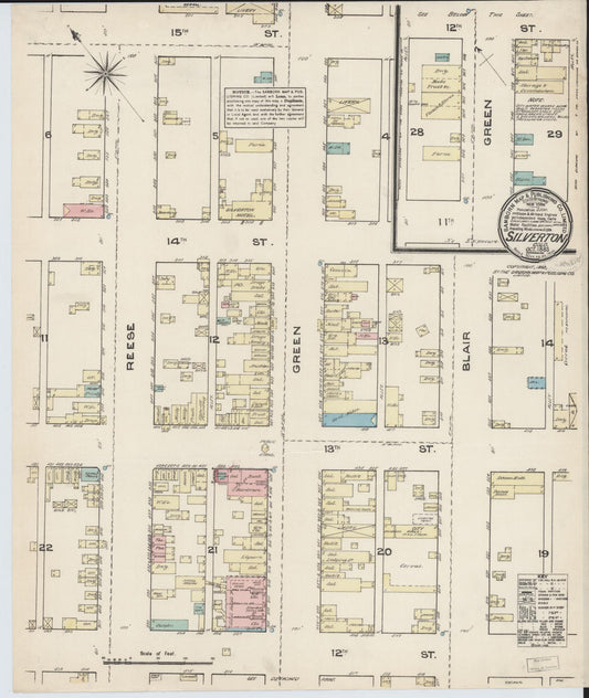 Sanborn Fire Insurance Map from Silverton, San Juan County, Colorado (1883), Sheet #0001 - Historic Sanborn Fire Insurance Map Print, vintage old map wall art, antique decor, genealogy gift, Colorado Colorado map