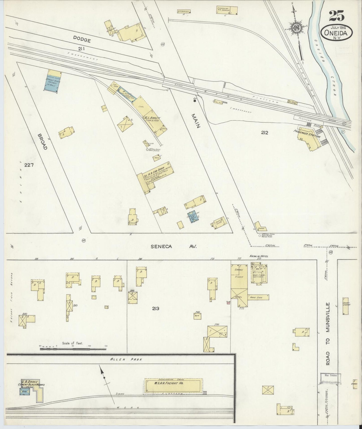 Sanborn Fire Insurance Map from Oneida, Madison County, New York (1914), Sheet #0025 - Complete Map Set gallery image, historic Sanborn map, vintage wall art, New York New York