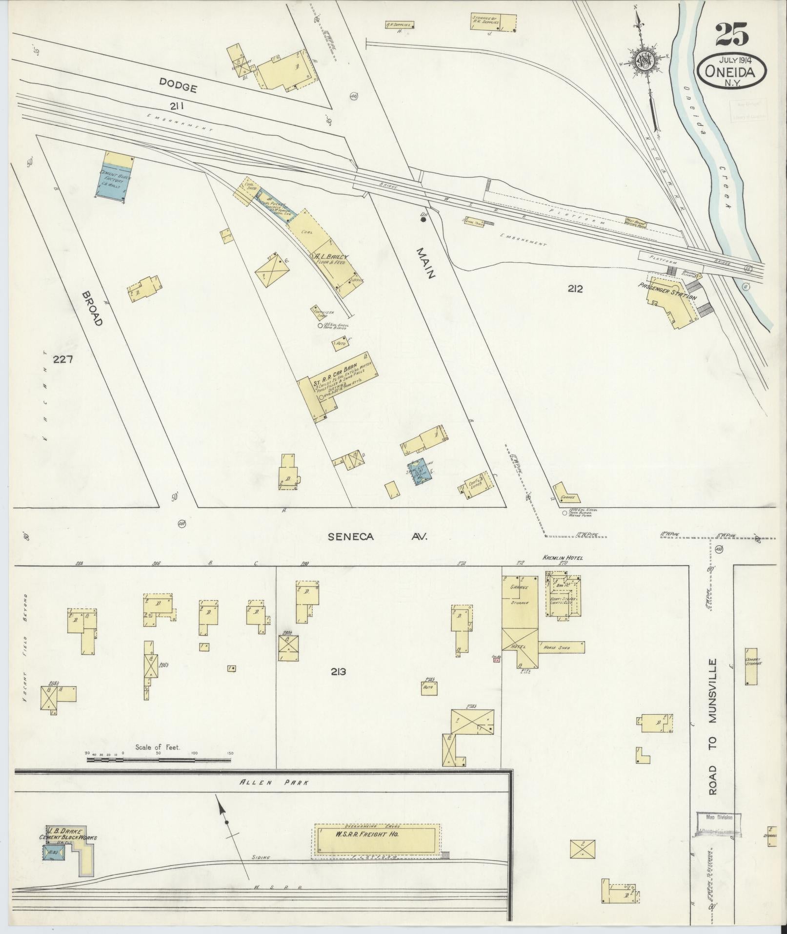 Sanborn Fire Insurance Map from Oneida, Madison County, New York (1914), Sheet #0025 - Complete Map Set gallery image, historic Sanborn map, vintage wall art, New York New York
