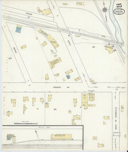 Sanborn Fire Insurance Map from Oneida, Madison County, New York (1914), Sheet #0025 - Complete Map Set gallery image, historic Sanborn map, vintage wall art, New York New York